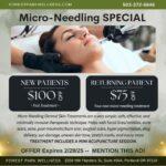 If you’ve been curious about Micro-Needling or are a returning patient, this is your chance to get glowing skin at an incredible price. Whether it’s your first time or you’re coming back for more, we’re here to help you achieve your skincare goals.